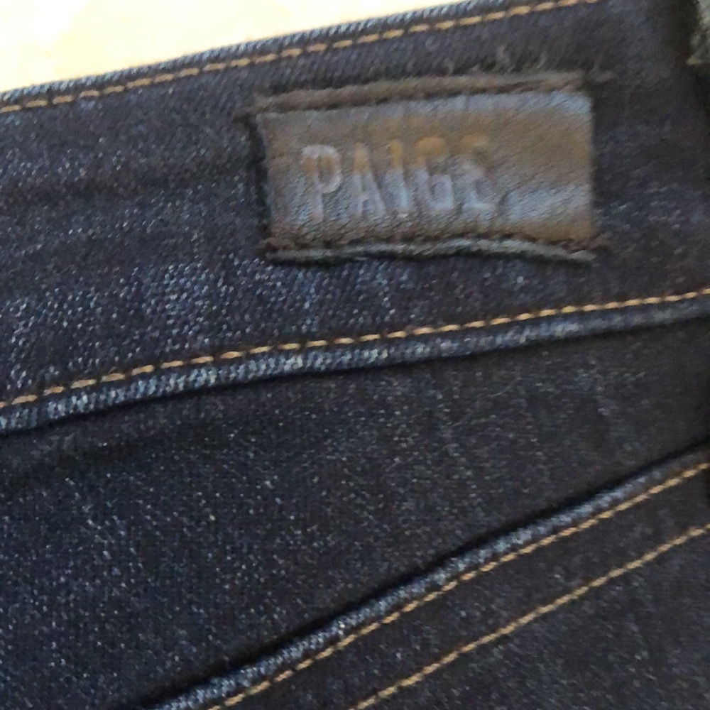 Paige Dark Blue Skyline Skinny Stretch pocket jeans - Picture 8 of 11